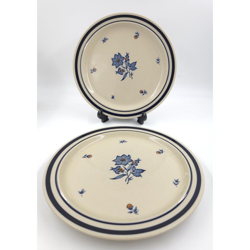 2 Newcor Stoneware Dinner Plates 10.5 " Versailles Floral Pattern Cottage Core